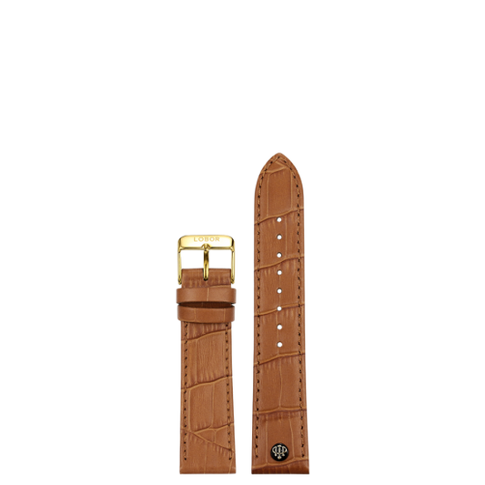 BROWN STRAP 16MM(GOLD)