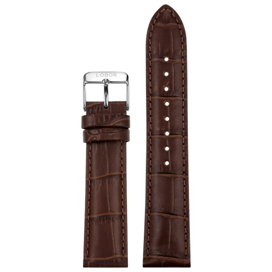 DYNASTY BROWN STRAP 20MM(SILVER)
